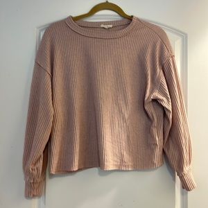 Como blu pink medium nwt ribbed long sleeve blouse